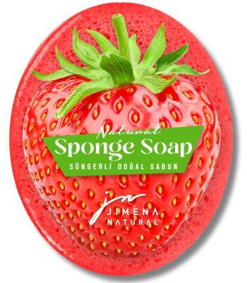 ÇİLEK DOĞAL SÜNGERLİ SABUN 125 GR / Strawberry Natural Sponge Soap - 1