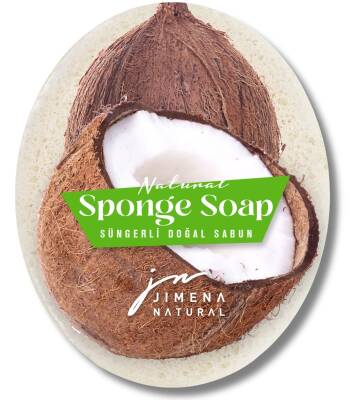 HİNDİSTAN CEVİZİ DOĞAL SÜNGERLİ SABUN 125 GR / Coconut Natural Sponge Soap - 1