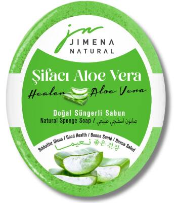 ŞİFACI ALOE VERA DOĞAL SÜNGERLİ SABUN 125 GR / Healer Aloe Vera Natural Sponge Soap - 1